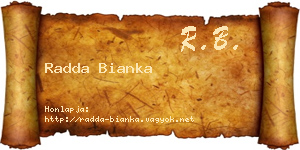Radda Bianka névjegykártya